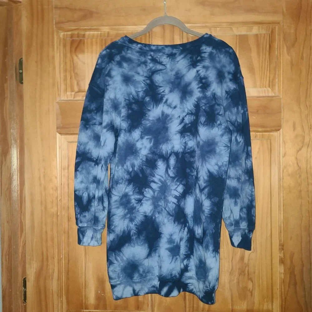 GAP Teen Blue Tie-Dye Oversized Sweatshirt Dress